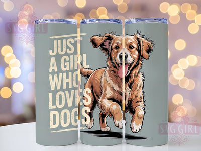 Just A Girl Dog 20oz Tumbler, Dog Lover Gift, Just A Girl Quote, 20oz Tumbler Wrap, Sublimation Design PNG, Cute Dog Wrap, Pet Lover Sublimation Sublimation SvggirlplusArt 