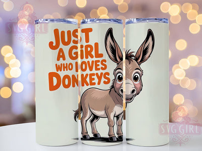 Just A Girl Donkey 20oz Tumbler, Donkey Lover Gift, Just A Girl Quote, 20oz Tumbler Wrap, Sublimation Design PNG, Cute Donkey Wrap, Farm Animal Sublimation Sublimation SvggirlplusArt 