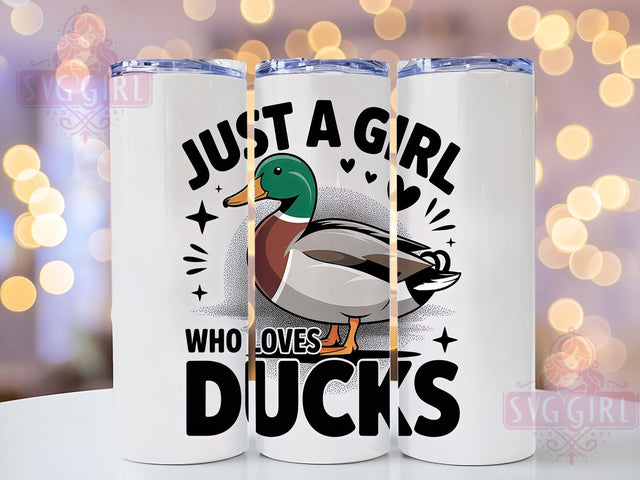 Just A Girl Duck 20oz Tumbler, Duck Lover Gift, Just A Girl Quote, 20oz Tumbler Wrap, Sublimation Design PNG, Cute Duck Wrap, Farm Animal Sublimation Sublimation SvggirlplusArt 