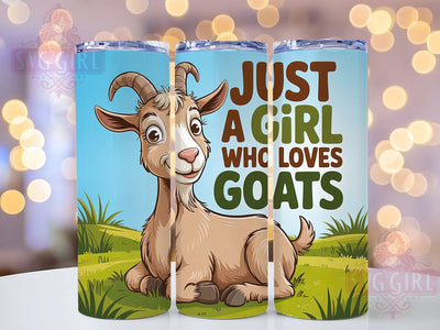 Just A Girl Goat 20oz Tumbler, Goat Lover Gift, Just A Girl Quote, 20oz Tumbler Wrap, Sublimation Design PNG, Cute Goat Wrap, Farm Animal Sublimation Sublimation SvggirlplusArt 
