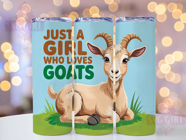 Just A Girl Goat 20oz Tumbler, Goat Lover Gift, Just A Girl Quote, 20oz Tumbler Wrap, Sublimation Design PNG, Cute Goat Wrap, Farm Animal Sublimation Sublimation SvggirlplusArt 