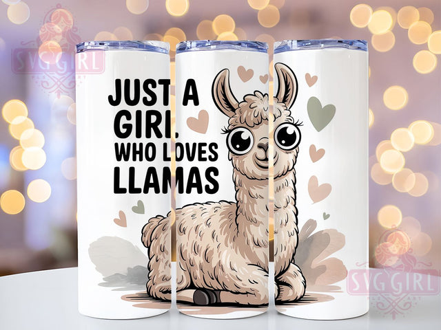 Just A Girl Llama 20oz Tumbler, Llama Lover Gift, Just A Girl Quote, 20oz Tumbler Wrap, Sublimation Design PNG, Cute Llama Wrap, Farm Animal Sublimation Sublimation SvggirlplusArt 