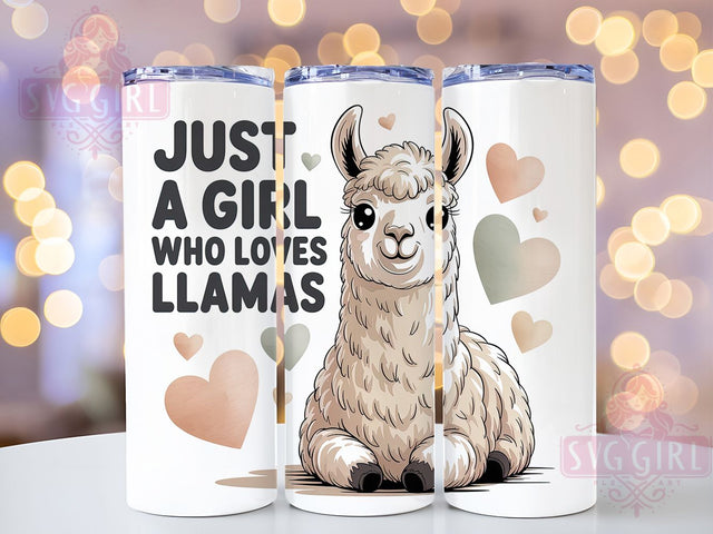 Just A Girl Llama 20oz Tumbler, Llama Lover Gift, Just A Girl Quote, 20oz Tumbler Wrap, Sublimation Design PNG, Cute Llama Wrap, Farm Animal Sublimation Sublimation SvggirlplusArt 