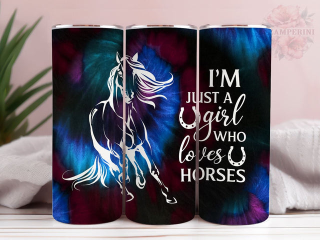 Just A Girl Loves Horses 20 Oz Tumbler PNG, Horse Lovers Gift Tumbler png, horse clipart, Straight & Tapered Tumbler Wrap, Instant Digital Download Sublimation Li Zamperini 