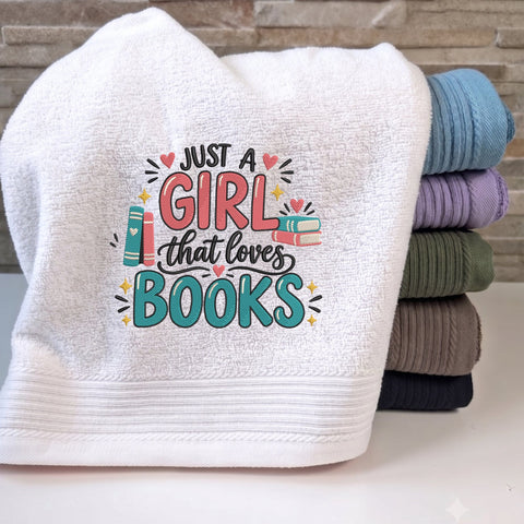 Just a Girl That Loves Books Embroidery Design – Book Lover Reading Machine Embroidery File Embroidery/Applique DESIGNS PatternFeed8 