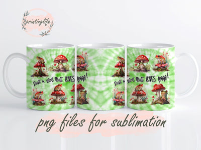 Just A Girl Who Love Frog Mug Wrap Sublimation PrintingLife 