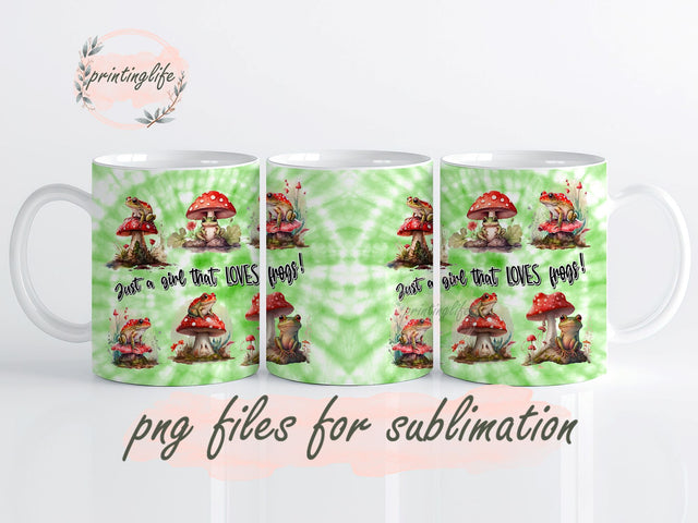 Just A Girl Who Love Frog Mug Wrap Sublimation PrintingLife 