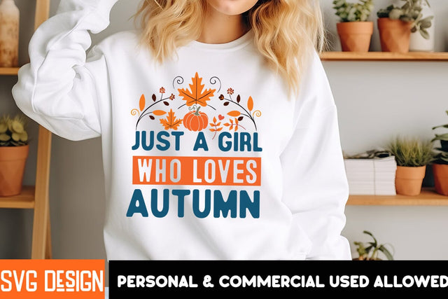 Just a Girl Who Loves Autumn SVG Cut File ,Just a Girl Who Loves Autumn Sublimation PNG SVG BlackCatsMedia 