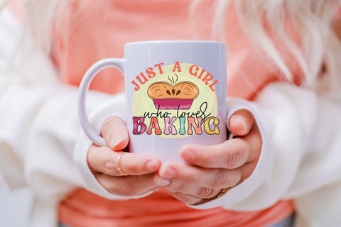 Just a Girl Who Loves Baking, Funny Kitchen PNG Sublimation CraftLabSVG 