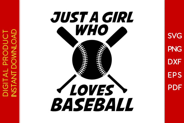 Just A Girl Who Loves Baseball SVG PNG PDF Cut File SVG Creativedesigntee 
