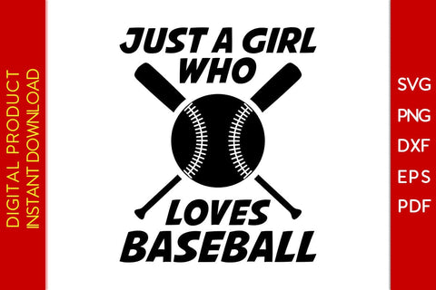 Just A Girl Who Loves Baseball SVG PNG PDF Cut File SVG Creativedesigntee 