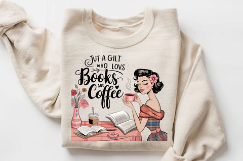 Just a girl who loves BOOKS and COFFEE Sublimation T-Shirt Sublimation Regulrcrative 