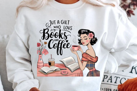 Just a girl who loves BOOKS and COFFEE Sublimation T-Shirt Sublimation Regulrcrative 