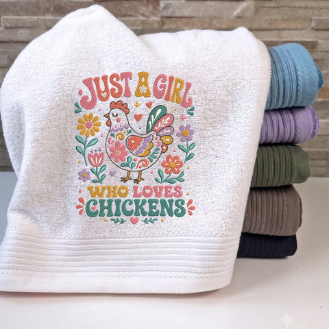 Just a Girl Who Loves Chickens Embroidery Design – Floral Chicken Farmhouse Machine Embroidery File Embroidery/Applique DESIGNS PatternFeed8 