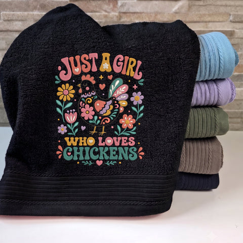 Just a Girl Who Loves Chickens Embroidery Design – Floral Chicken Farmhouse Machine Embroidery File Embroidery/Applique DESIGNS PatternFeed8 