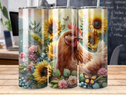 Just A Girl Who Loves Chickens Tumbler Sublimation Wrap PNG Sublimation BijouBay 