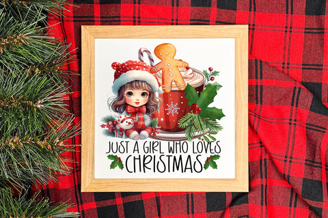 Just a girl who loves christmas png design Sublimation Regulrcrative 