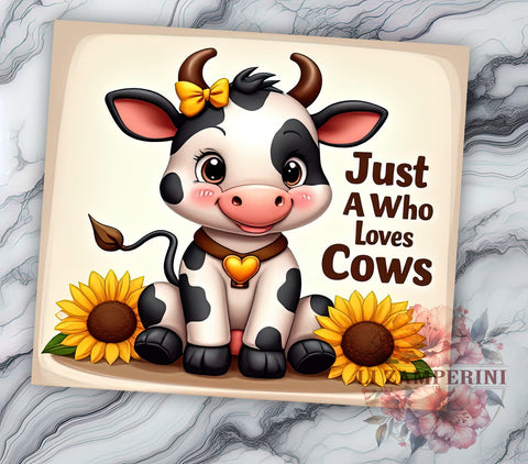 Just a Girl Who Loves Cows 20 oz Skinny Tumbler Sublimation Design, Straight & Tapered Tumbler Png, Country Cow Tumbler Png, Digital Download PNG Sublimation Li Zamperini 