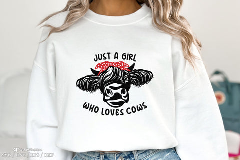 Just a girl who loves Cows Svg, Cow with a Bandana Svg, Highland Cow Svg, Cow Svg SVG Artinrhythm shop 