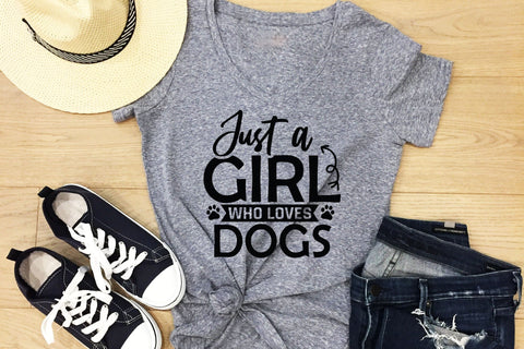 Just a Girl Who Loves Dogs - Dog Quote SVG SVG CraftLabSVG 