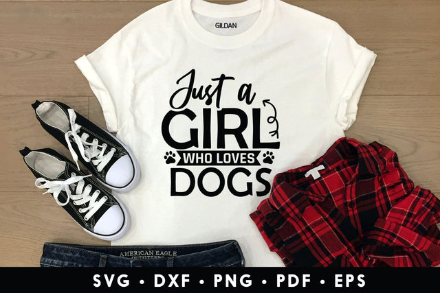 Just a Girl Who Loves Dogs - Dog Quote SVG SVG CraftLabSVG 