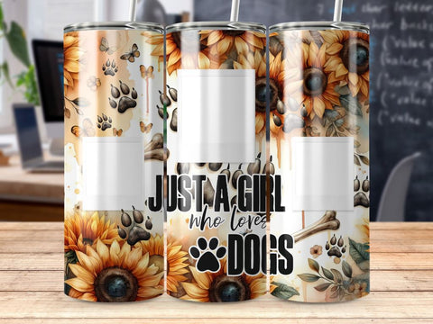 Just A Girl Who Loves Dogs Seamless Tumbler Sublimation Wrap Sublimation BijouBay 