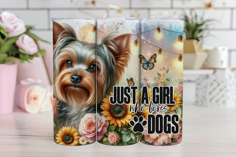 Just A Girl Who Loves Dogs Seamless Tumbler Sublimation Wrap Sublimation BijouBay 