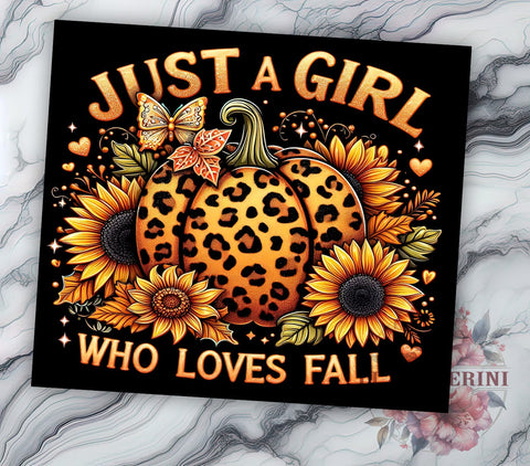 Just A Girl Who Loves Fall 20 oz Skinny Tumbler Sublimation Design, Straight & Tapered Tumbler Png, Fall Autumn Tumbler Png, Digital Download PNG Sublimation Li Zamperini 