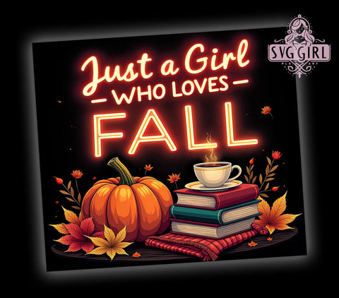 Just a Girl Who Loves Fall 20oz Tumbler Wrap Sublimation Design, Straight Tapered Tumbler Wrap, Pumpkin Spice Latte Tumbler Png, Instant Digital Download Sublimation SvggirlplusArt 