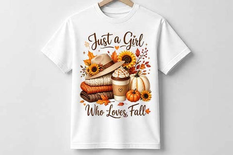 Just a Girl Who Loves Fall PNG | Cozy Autumn Sublimation Digital Download SVG BillahCrafts 