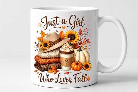 Just a Girl Who Loves Fall PNG | Cozy Autumn Sublimation Digital Download SVG BillahCrafts 