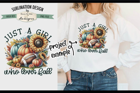 Just A Girl Who Loves Fall | PNG Design for Sublimation DTF Sublimation Ewe-N-Me Designs 