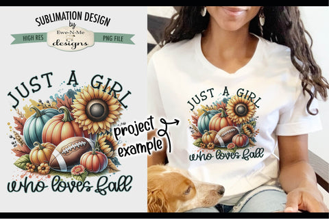 Just A Girl Who Loves Fall | PNG Design for Sublimation DTF Sublimation Ewe-N-Me Designs 