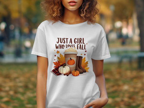 Just a Girl who loves Fall Sublimation PNG Sublimation Luvleigh Digitals 