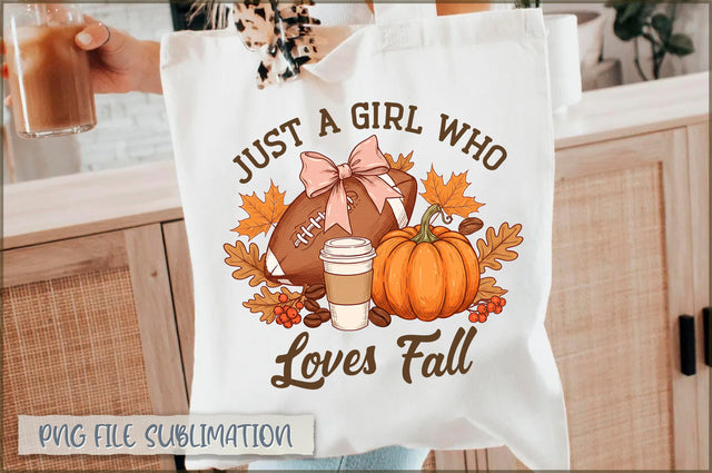 Just a Girl Who Loves Fall Tote Bag Sublimation Shetara Begum 