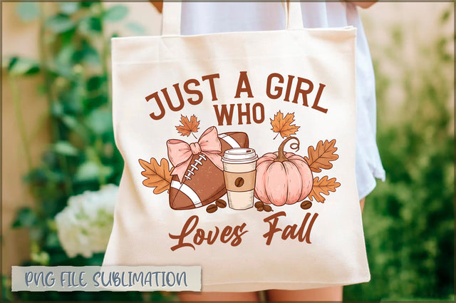 Just a Girl Who Loves Fall Tote Bag Sublimation Shetara Begum 