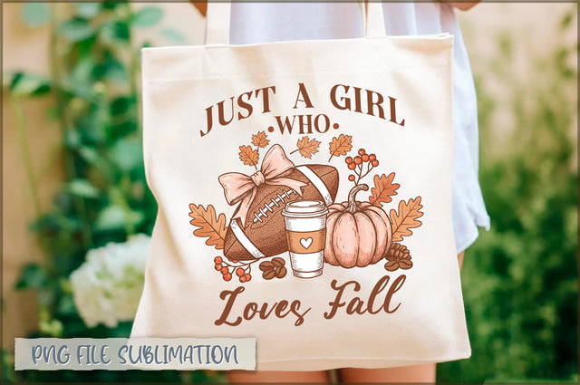 Just a Girl Who Loves Fall Tote Bag Sublimation Shetara Begum 