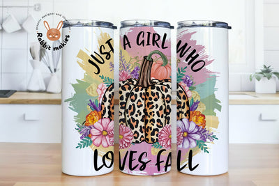 Just a Girl Who Loves Fall Tumbler Png Sublimation Rabbitmakies 