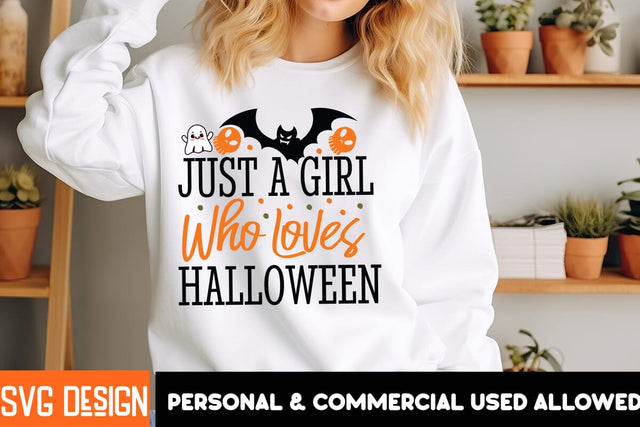 Just a Girl Who Loves Halloween ,,Halloween SVG Quotes,Halloween PNG, Halloween SVG SVG BlackCatsMedia 