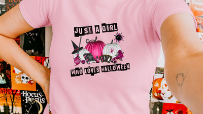 Just A Girl Who Loves Halloween PNG, Halloween Sublimation, Pumpkin Witch PNG Sublimation So Fontsy VIP Design Shop 