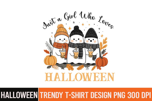 Just a Girl Who Loves Halloween Sublimation Design,,Halloween,Halloween PNG,Halloween Sublimation design,Halloween Sublimation png,Funny Halloween Design,Halloween t-shirt Design Sublimation BlackCatsMedia 