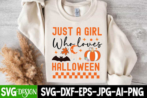 Just a Girl Who Loves Halloween Svg Design,Halloween Svg Design,Halloween SVG Quotes,Halloween PNG, Halloween SVG SVG BlackCatsMedia 
