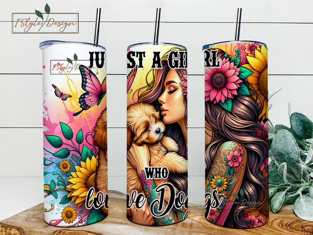 Just A Girl Who Loves Highland Cows Tumbler Wrap 20 oz Skinny Tumbler Sublimation Design, Cow Tumbler Wrap, Cow Tumbler PNG Sublimation iStyleDesign 