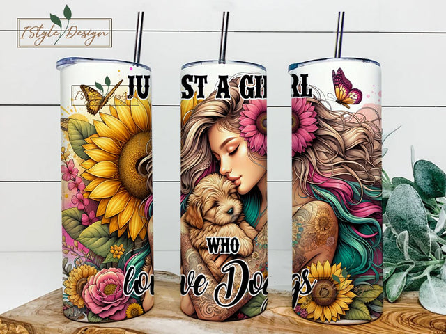 Just A Girl Who Loves Highland Cows Tumbler Wrap 20 oz Skinny Tumbler Sublimation Design, Cow Tumbler Wrap, Cow Tumbler PNG Sublimation iStyleDesign 