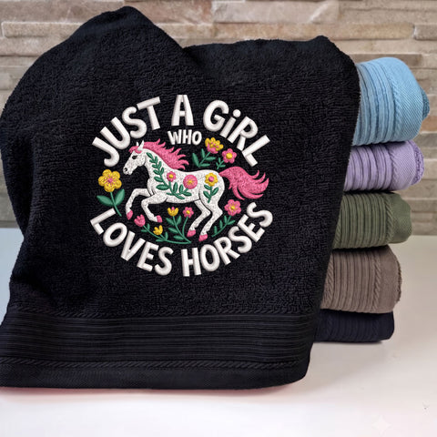 Just a Girl Who Loves Horses Embroidery Design – Floral Horse Girl Machine Embroidery File, 9 Sizes Embroidery/Applique DESIGNS PatternFeed8 