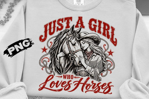 Just A Girl Who Loves Horses PNG Design SVG DesignDestine 