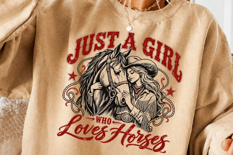 Just A Girl Who Loves Horses PNG Design SVG DesignDestine 
