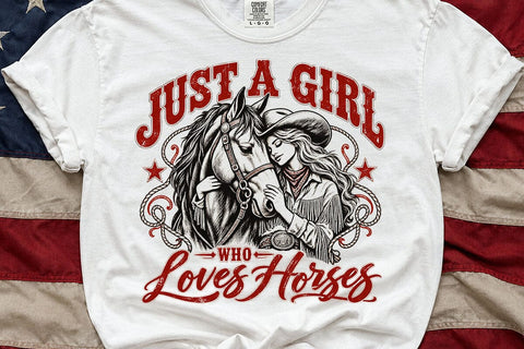 Just A Girl Who Loves Horses PNG Design SVG DesignDestine 