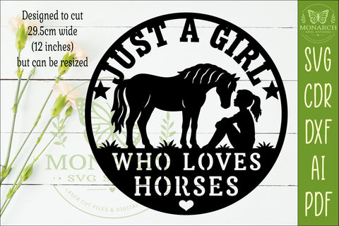 Just A Girl Who Loves Horses SVG | Horse Lover Wall Sign SVG APInspireddesigns 