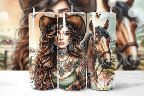 Just A Girl Who Loves Horses Tumbler Sublimation PNG Sublimation BijouBay 